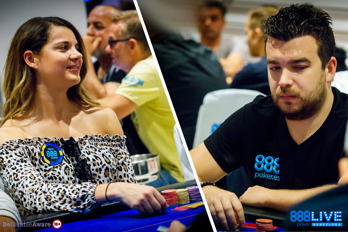 Sofia Lovgren (45,000) and Chris Moorman (121,000) making it to Day 2 888pokerLIVEBCN