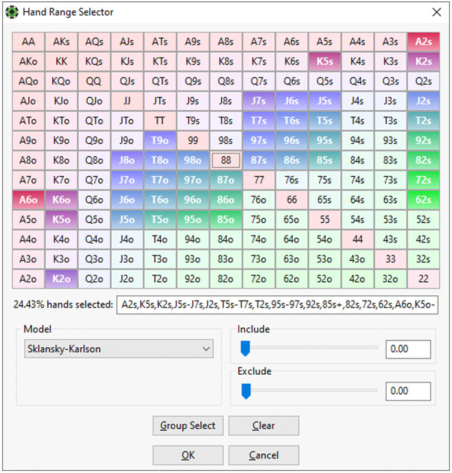 Hand Range Selector