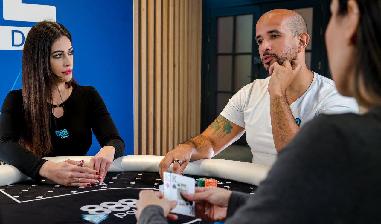 cavalito and vivi saliba playing poker