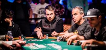 Poker player with several phrases coming out of his mouth