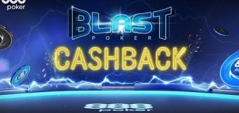 Players Have a BLAST Raking Cashback Up to 50% of Fees at the 888poker Tables!