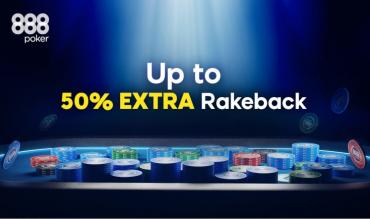 Get Up to 50% Rakeback at the 888poker Cash Tables!