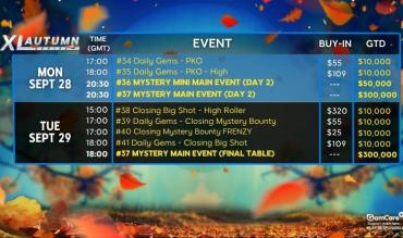 XL Autumn Series Complete Schedule
